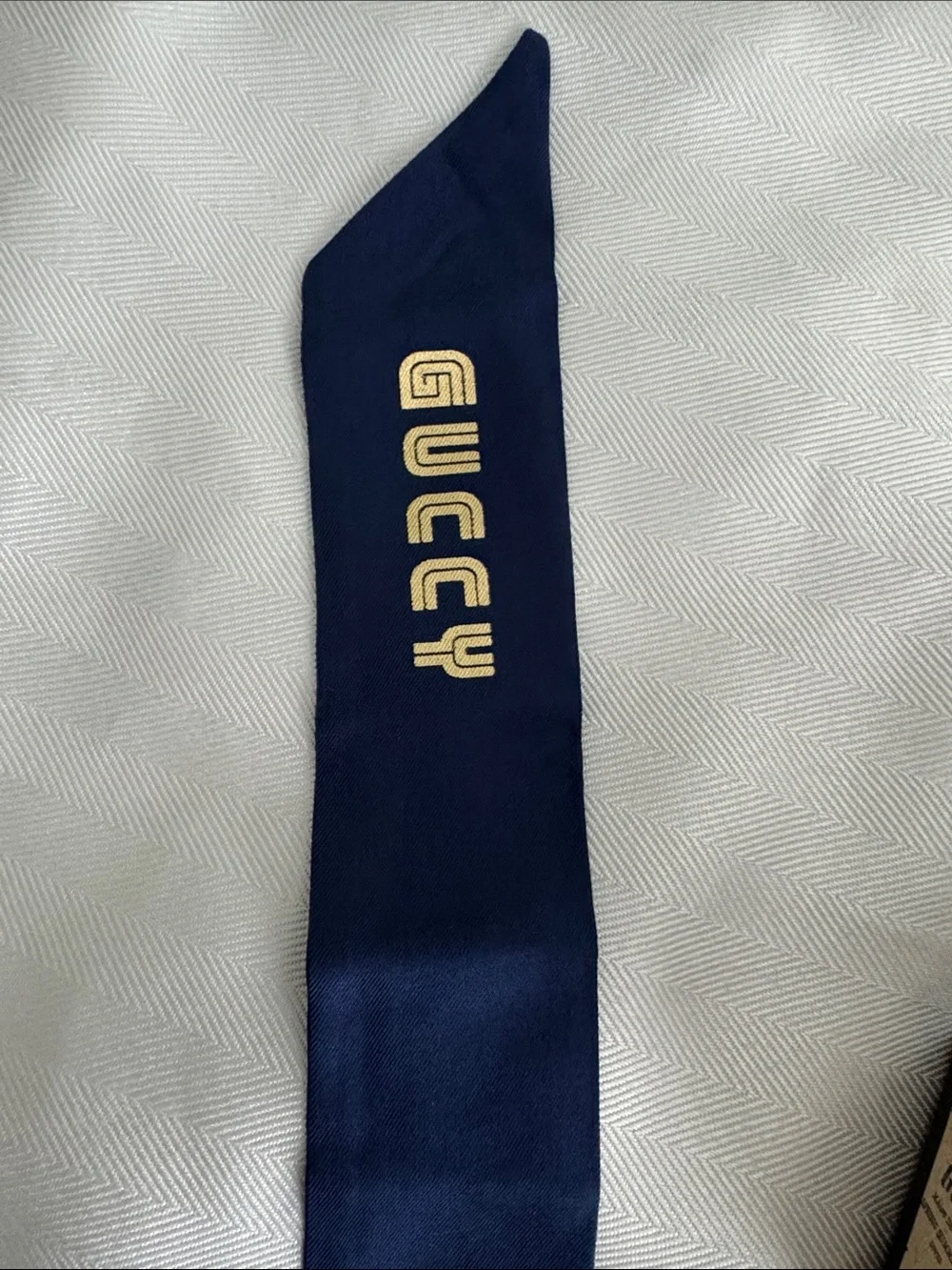 Gucci Navy Blue Star Pattern Silk Neck Scarf - women’s Accessories
